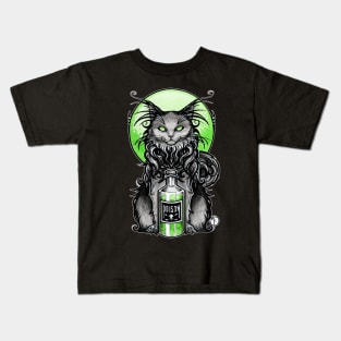 Black Cat With Poison Bottle Kids T-Shirt